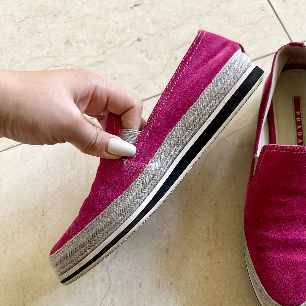 Prada Suede Pink Loafer 37 - Picture 2 of 4